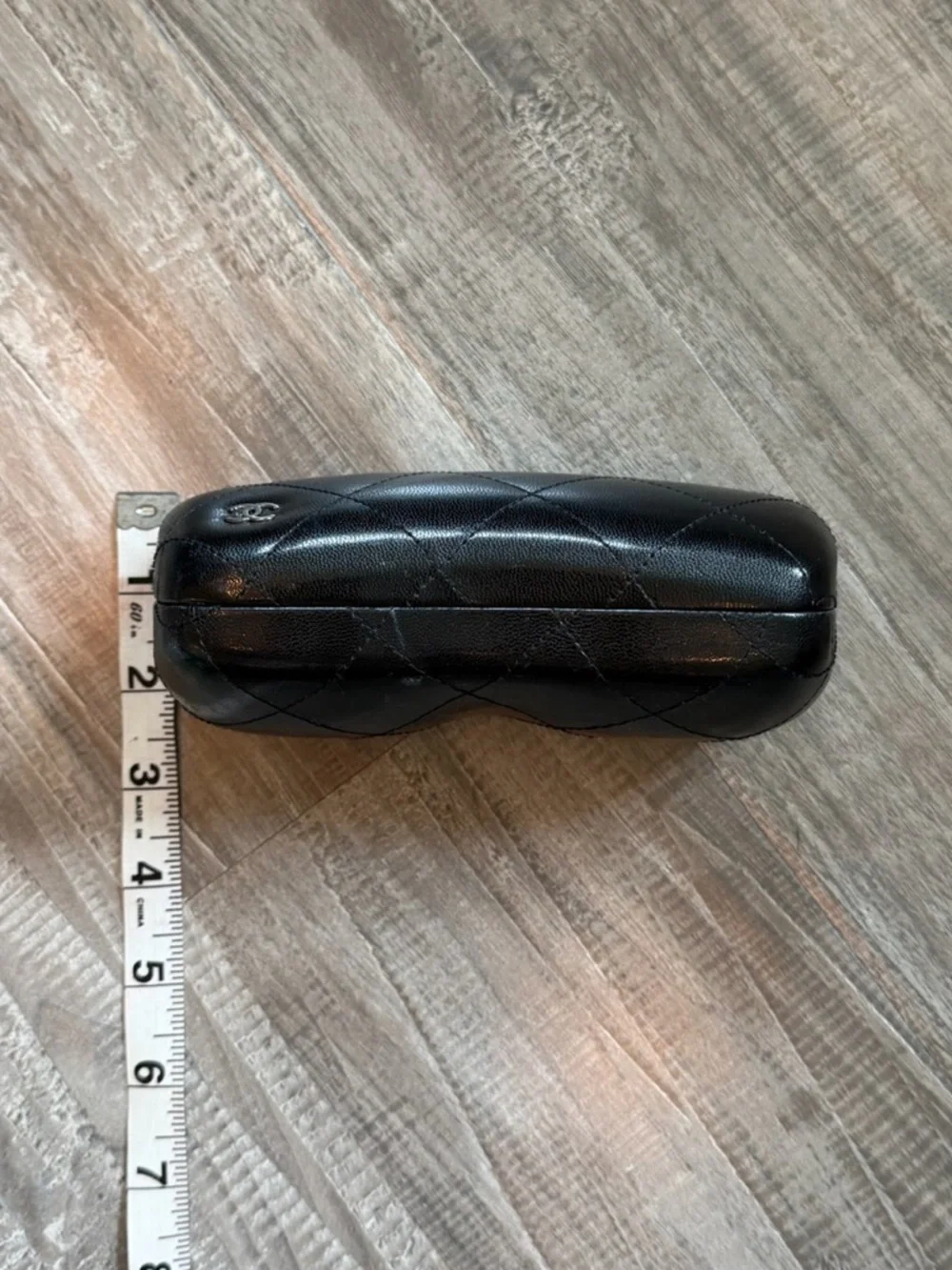 CHANEL Black Quilted Leather Eyewear Case with CC Logo